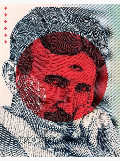 Nikola Tesla Poster, Third Eye Aesthetic Art, Nikola Tesla Aesthetic, Nikola Tesla Art, Cottagecore Tattoos, Third Eye Art, Bike Status, Nicola Tesla, God And Goddess