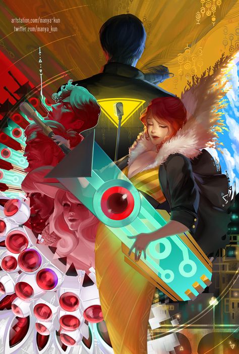 Transistor Red, Transistor Game, Dnd Concept, Supergiant Games, Art Random, Never Too Late To Start, Happy 7th Birthday, Giant Art, Red Heads