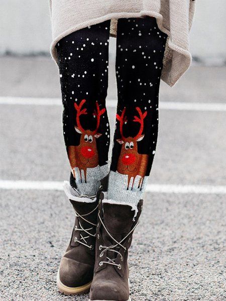 Christmas Regular Fit Leggings | noracora Hip Style, Christmas Leggings, Leggings Outfit, Long Boots, Christmas Prints, Office Ladies, Printed Leggings, Workout Leggings, Workout Pants