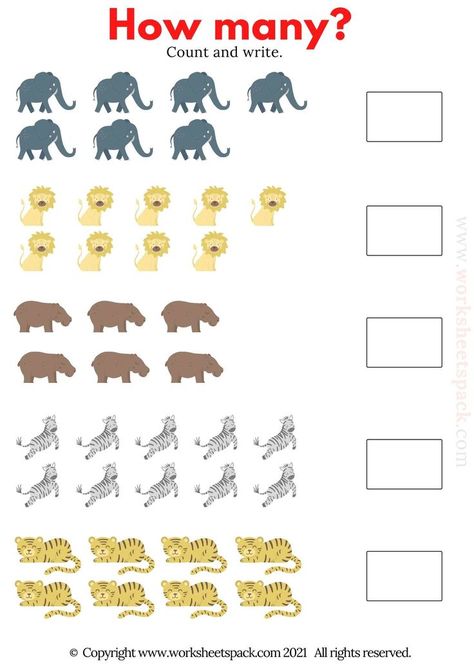 Free counting worksheets PDF. Wild Animal Worksheets Kindergarten, Wild Animals Kindergarten Activities, Wild Animals Worksheets For Kindergarten, Count And Write Worksheets 1 To 10, Wild Animals Kindergarten, Wild Animals Activities Preschool, Wild Animals Activities For Kids, Wild Animals Activity, Wild Animals Worksheets For Kids