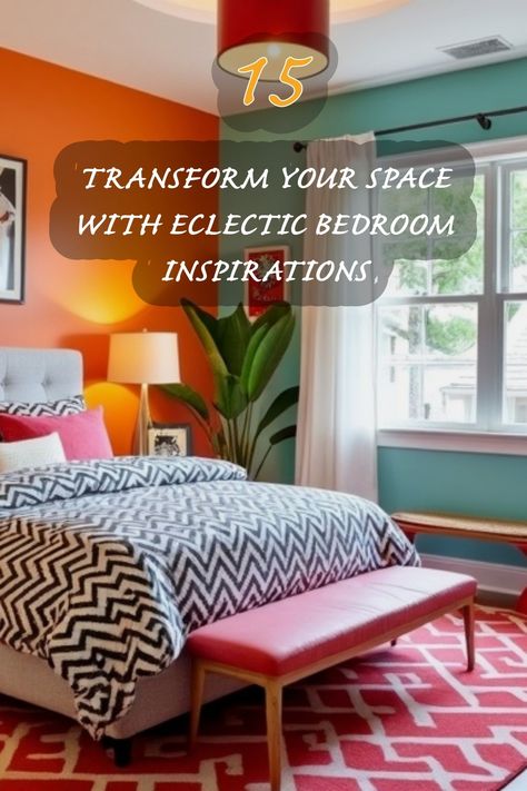 I absolutely love the vibrant mix of colors and patterns in this bedroom! The bold orange and teal walls paired with the striking black and white chevron bedding create such a dynamic atmosphere. The addition of plants and stylish accents makes it a perfect inspiration for anyone looking to add a touch of eclectic charm to their space. Eclectic Bedroom Design, Minimalist Living Room Design, Victorian Bedroom, Teal Walls, Chevron Bedding, Eclectic Bedroom, Modern Victorian, Bedroom Design Ideas, Eclectic Design