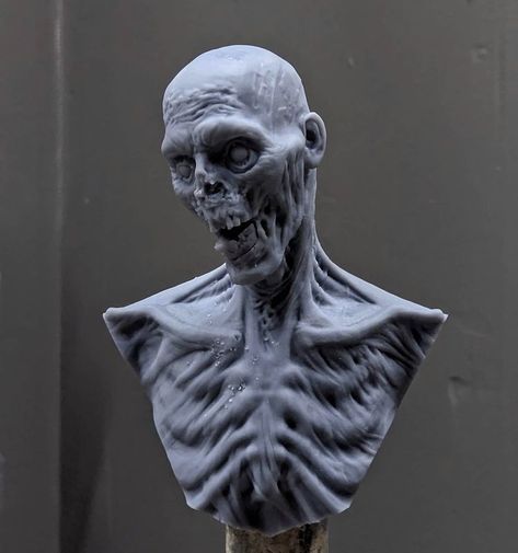 Zombie Sculpture, Zombie Pose, Monster Sculpture Clay, Zombie Figurines, Zombie Cartoon, Ceramic Monster Sculpture, Zombie Drawings, Zbrush Monster, Arte Zombie