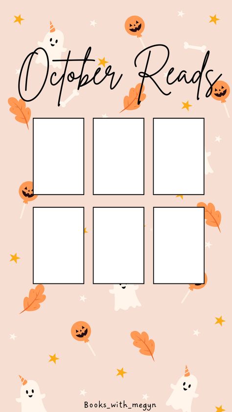 October Reads Template, October Reads, Reads Template, October Reading, October Books, Life's Purpose, 2024 Goals, Book Templates, Book Instagram