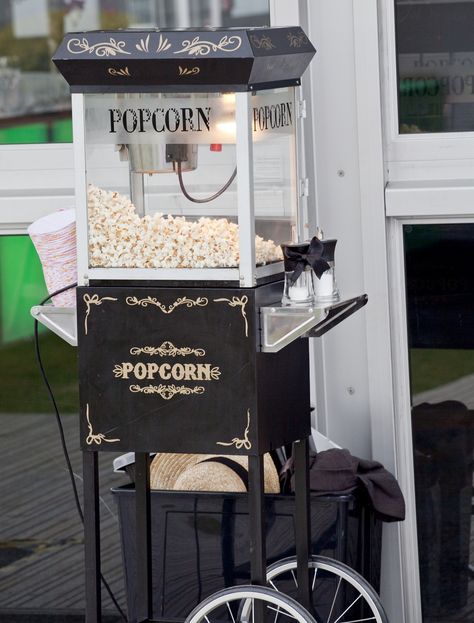 Popcorn Machine Makeover, Aesthetic Popcorn Machine, Birthday 15, Popcorn Stand, Popcorn Cart, Starbucks Orders, Movie Popcorn, How To Order Starbucks, Popcorn Machine