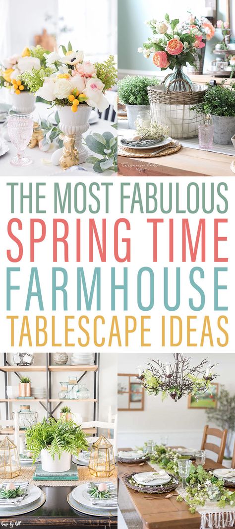 Farmhouse Tablescape, Spring Basket, Dining Room Table Centerpieces, Cottage Market, Farmhouse Crafts, Spring Centerpiece, Table Decor Ideas, Tablescape Ideas, Summer Dining