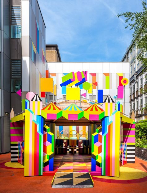 Morag Myerscough creates Joy Garden for Sheffield Children's Hospital Morag Myerscough, Public Artwork, Hadrians Wall, Concrete Facade, Outdoor Park, Eco Friendly Paint, Public Realm, Northern England, Hospital Design