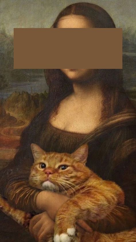 Mona Lisa and Fat Cat Mona Lisa Wallpaper Iphone, Mona Lisa Wallpaper, Fat Animals, Fat Cats, Cat Wallpaper, Cat Girl, Mona Lisa, Iphone Wallpaper, Animals