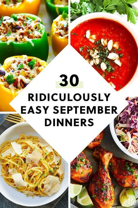 Easy September Recipes, Easy September Dinner Ideas, September Recipes Dinner, Light Fall Meals, September Recipes Healthy, Healthy September Dinners, September Meal Ideas, September Food Ideas, September Dinner Recipes