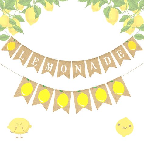 PRICES MAY VARY. THE PERFECT LEMON IDEA: Prepare to be delighted, this Lemonade Banner is the perfect addition to your lemonade stand decor! A juicy lemonade party decoration, perfect for your lemonade stand sign. PACKAGE INCLUDED: 1 x lemonade banner, 1 x lemon banner. Size as shown as pictures.The size is as shown in the picture. COTTON AND HEMP MATERIAL: Made of high-quality eco-friendly cotton and linen material, degradable and non-toxic, let us protect the earth's environment. DIY PAINTING Lemonade Party Decorations, Lemonade Banner, Lemonade Stand Sign, Lemonade Stand Party, Lemonade Stands, Lemon Themed Bridal Shower, Lemonade Sign, Lemon Theme, Summer Lemonade