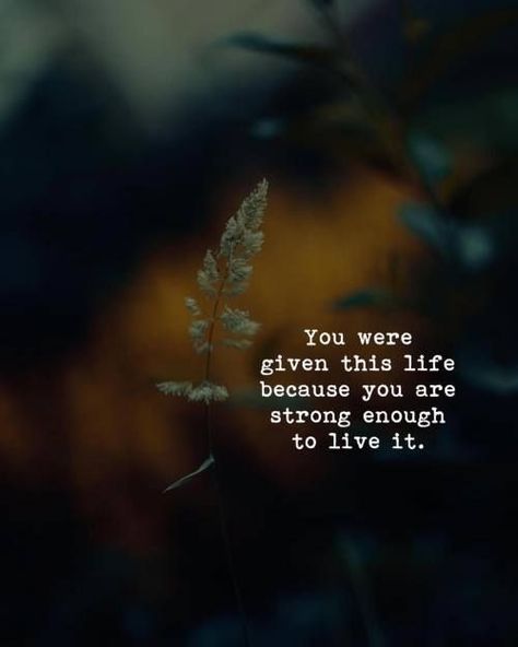 You Were Given This Life Because, Not Strong Enough Quotes, Strong Enough Quotes, Enough Quotes, You Are Enough Quote, Tough Times Quotes, Humanity Quotes, Aesthetic Captions, Bible Quotes Images