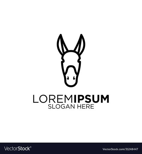 Donkey Line Art, Donkey Logo Design, Beer Burro, Continous Line Drawing, Donkey Cartoon, Donkey Logo, Line Art Logo Design, Art Logo Design, Line Art Logo