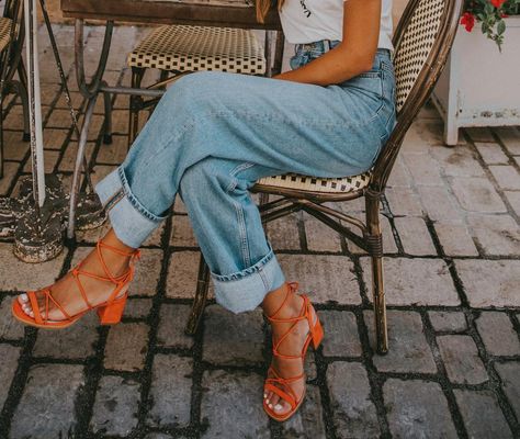 ALOHAS on Instagram: “Ready for summer | Sophie Orange, Déjà vu Collection  #alohas #newcollection  #dejavu  #summervibes  #endlessummer” Orange Sandals, Self Portrait Photography, Mid Heel Sandals, Spring Summer Outfits, Summer Dresses For Women, Top Trends, Fashion Online Shop, Evening Wear, Me Too Shoes