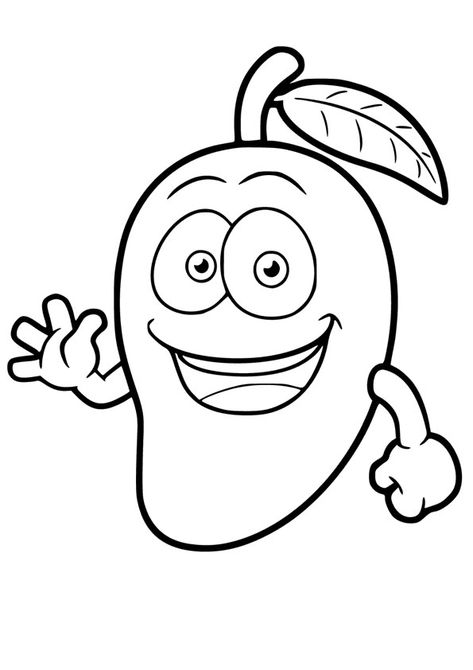 Animated Mango Coloring Page. Free Printable mango Coloring Pages For kids download and print. Fruit Coloring Pages, Fruit Cartoon, Easy Coloring Pages, Cartoon Coloring Pages, Cute Coloring Pages, Art Drawings For Kids, Free Printable Coloring, Free Hd Wallpapers, Graphic Design Services