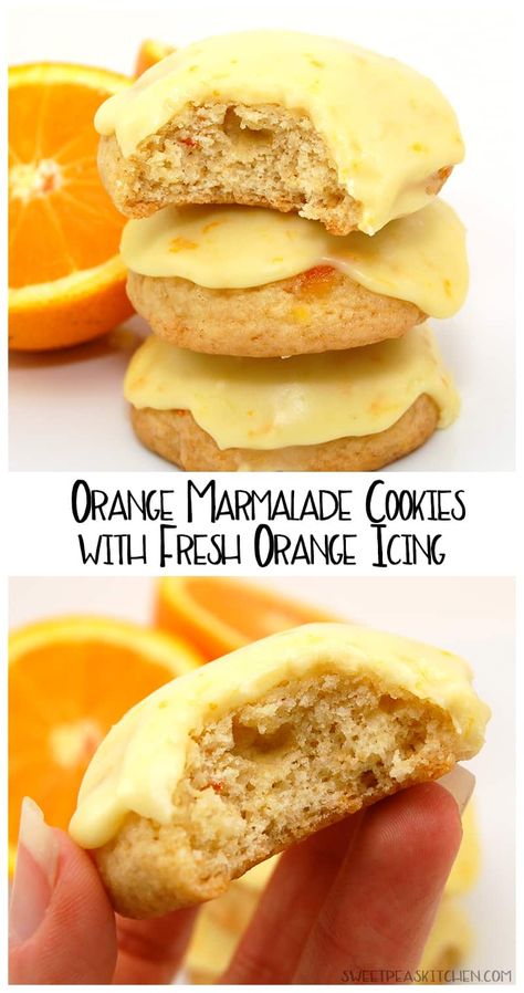 Orange Marmalade Cookies with Fresh Orange Icing Marmalade Cookies, Clementine Recipes, Orange Marmalade Recipe, Orange Icing, Orange Jam, Marmalade Recipe, Orange Cookies, Cookie Recipes Homemade, Orange Marmalade