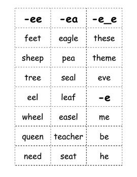 Long U Words, Long E Words, Long I Words, Ingles Kids, Long Vowel Words, List Of Words, Word Sort, First Grade Phonics, Long E