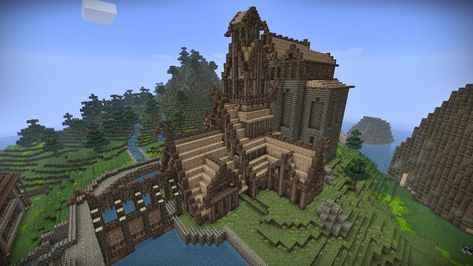 Wood Castle Minecraft, Minecraft Skyrim, Skyrim Buildings, Minecraft Skyrim Buildings, Skyrim Builds, Cool Skins, Mideaval Minecraft Build, Minecraft Medieval Buildings, Skyrim Map