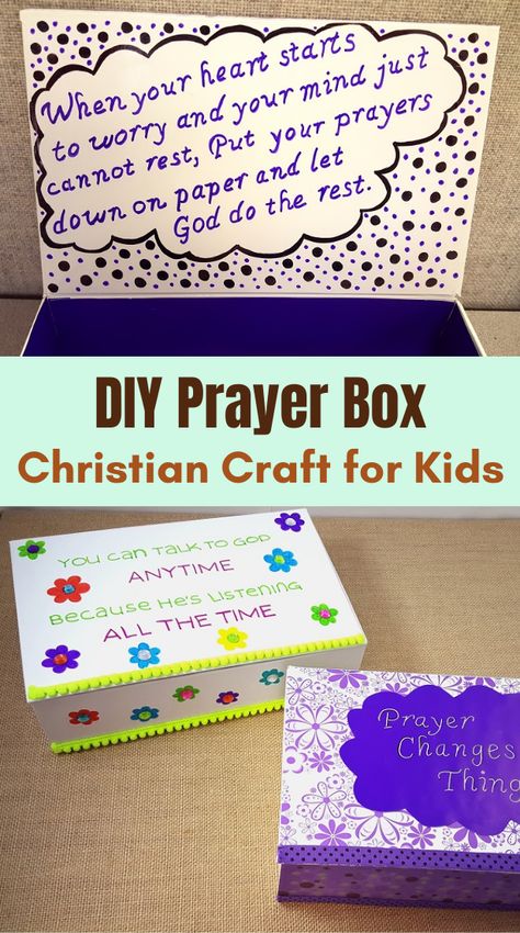 Prayer Box Diy Free Printables, Who Is God Craft, Youth Crafts For Church, Prayer Request Box Ideas, Bible Study Crafts For Kids, Prayer Box Ideas Diy, Church Camp Crafts, Bible Crafts For Adults, Prayer Crafts For Kids Sunday School