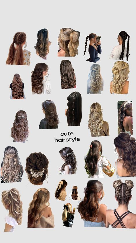 Pretty Hairstyles For Thick Hair, Collage Hairstyles, Confirmation Hairstyles, Complex Hairstyles, Cute Messy Hairstyles, Olive Hair, Hair Styels, Cool Hairstyles For Girls, Hairstyle Examples