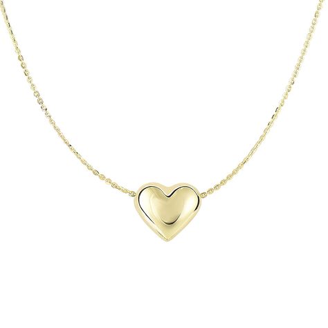 MCS Jewelry 14 Karat Yellow Gold Puffed Heart Pendant Necklace ( 18' ) * Visit the image link more details. (This is an affiliate link and I receive a commission for the sales) Puffed Heart Necklace, Royal Chain, Small Heart Necklace, Tiny Heart Necklace, Gold Slides, Heart Choker, Puffed Heart, Gold Heart Necklace, Mini Heart