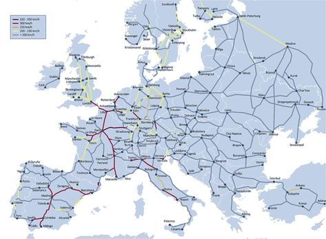 A rail Europe map Eurail Map, European Train Travel, Europe Train Travel, Train Map, Europe Train, Map Of Europe, European Map, East Europe, Europe Map