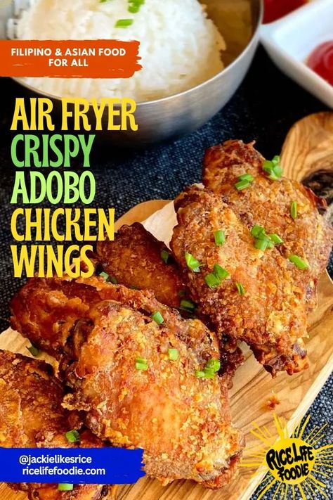 CRISPY Air Fryer Chicken Wings ADOBO recipe! - ASIAN and FILIPINO Recipes for All