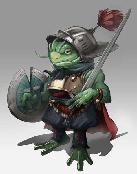 Frog Humanoid, Dnd Races, Creature Drawings, Fantasy Races, Character Collection, D&d Dungeons And Dragons, Game Master, Fantasy Concept Art, Medieval Fantasy