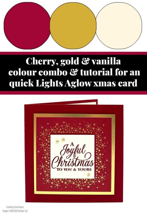 Lights Aglow Dsp, Sample Christmas Cards, Musical Cards, Simple Christmas Cards, Cherry Cobbler, Stampin Up Christmas Cards, Hello Cards, Stampin Up Catalog, Colour Combo