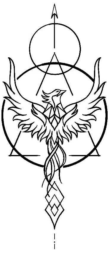 Phoenix Geometric Design, Phoenix And Snake Tattoo, Phoenix Line Tattoo, Goose Tattoo, Egyptian Eye Tattoos, Compass Tattoos, Band Tattoo Designs, Egyptian Eye, Taurus Tattoos