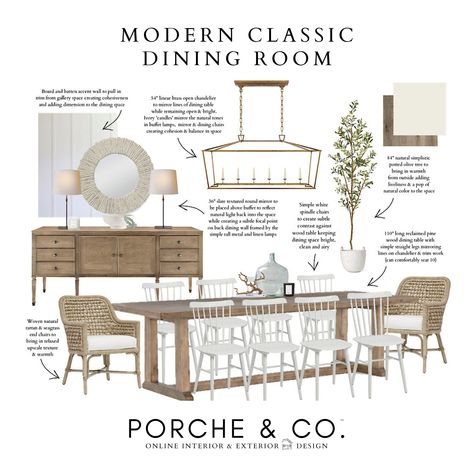 Modern Classic Dining Room, Room Overview, Classic Dining Room Design, Modern Classic Dining, French Country Interiors, Country Interiors, Transitional Dining Room, Classic Dining Room, Spindle Dining Chair