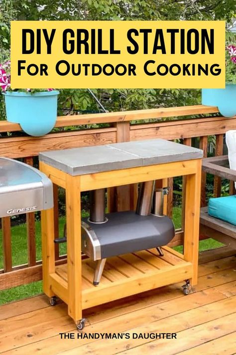 Outdoor Pizza Oven Table Diy, Outdoor Pizza Oven Station, Pizza Oven Cart Diy, Pizza Prep Station, Pizza Stand Ideas, Diy Blackstone Grill Station, Ooni Pizza Oven Stand, Ooni Pizza Oven Table Diy, Outdoor Pizza Oven Stand