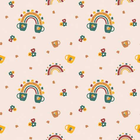 Premium Vector | Cute childish rainbow seamless pattern background Trendy scandinavian style Kids vector texture Vector Texture, Kids Vector, Flyer Maker, Business Card Maker, Poster Invitation, Poster Maker, Presentation Template Free, Pattern Background, Logo Maker