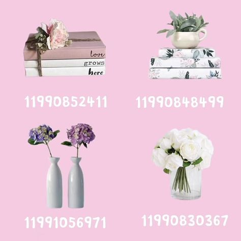 Bloxburg Fashion Decals, Bloxburg Bookshelf Decal Codes, Pink Flower Decals Bloxburg, Bloxburg Decals Decor, Bloxburg Vase Decal, Bloxburg Decals Codes Items, Coquette Decals, Book Decals Bloxburg, Bloxburg Flower Decals Codes