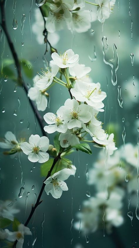 Jasmine Flower Aesthetic Wallpaper, Jasmine Flower Aesthetic, Rain Iphone Wallpaper, White Jasmine Flower, Story Editing, Flower Studies, Auto Portrait, Flower Rain, Nice Wallpaper