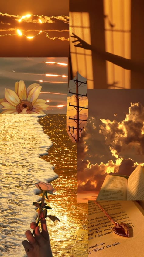 #goldenhour #mygoldenhourismymom✨💛 Sunset Aesthetic Collage, Soft Golden Hour Aesthetic, Orange Collage Aesthetic, Golden Hour Wallpaper, Happy Summer Vibes, Apollo Greek, Apollo Cabin, Double Exposure Art, Golden Hour Aesthetic