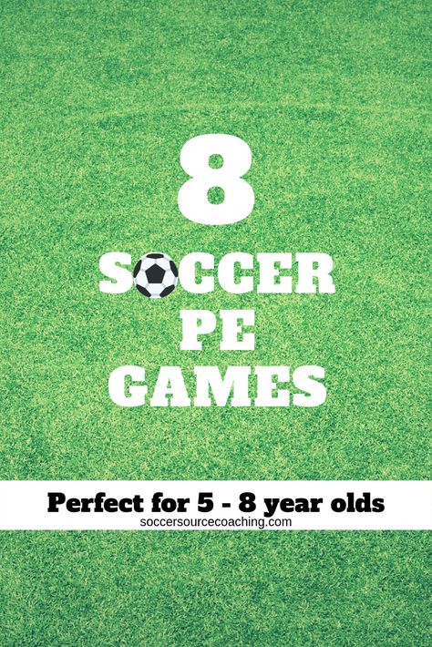 Preschool Pe Games, Soccer Pe Games, Fun Soccer Games For 5 To 8, Soccer Activities For Kids, Pe Soccer Games Elementary, Soccer Drills For Kindergarteners, Games To Play At Soccer Practice, Elementary Soccer Drills, Soccer Party Games