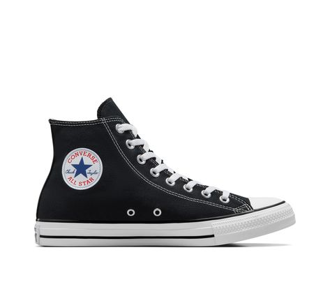 The most iconic, ever. The Chuck Taylor All Star has morphed since its creation in 1917. Still, despite the everchanging landscape of fashion and decades’ worth of trends, the everyday icon lives on. A simple design, a timeless silhouette, an unmistakable ankle patch— something familiar for every iteration of you, no matter where your style might lead you next. Converse Chuck Taylor All Star Canvas High Top Shoe In Black, Size 8 (M) / 10 (W) Converse Noir, Black High Top Shoes, Custom Chuck Taylors, Body Noir, Black High Top Converse, High Top Shoe, Dr Shoes, Converse Shop, All Stars Converse