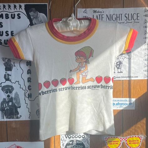 Strawberries 🍓 Strawberries 🍓 Strawberries 🍓 Strawberry Shortcake graphic tee Y2k Inspo, Graphic Baby Tee, Vintage Strawberry Shortcake, Tee Designs, Baby Graphic Tees, Strawberry Shortcake, Baby Tee, Tee Design, Style Board