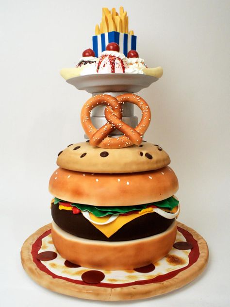 Food Theme Cake, Duff Goldman Cakes, Food Birthday Cake, Charm City Cakes, Duff Goldman, Lemon And Coconut Cake, Realistic Cakes, 4th Of July Cake, Charm City