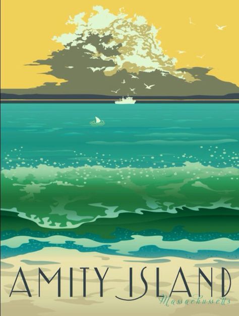 Jaws Art, Blood In The Water, Amity Island, Horror Collection, Jaws Movie, Island Wallpaper, Pop Chart, Super Movie, Art Cafe