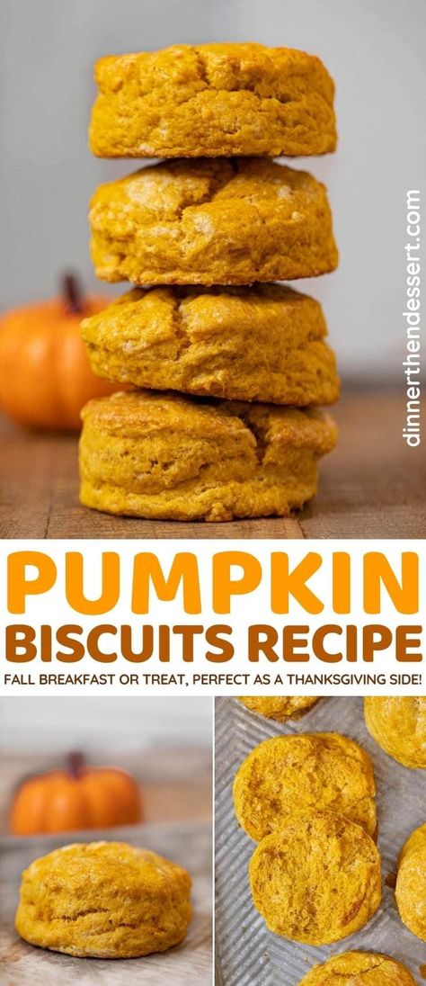 Pumpkin Biscuits are a sweet and simple side, breakfast, or treat and perfect for Autumn. #sidedish #biscuit #pumpkin #pumpkinspice #pumpkinbiscuits #thanksgivingsides #dinnerthendessert Pumpkin Biscuits Recipe, Biscuit Recipes Dinner, Pumpkin Biscuits, Cozy Fall Vibes, Pumpkin Recipes Easy, Flaky Biscuits, Pumpkin Desserts, Biscuits Recipe, Fall Breakfast