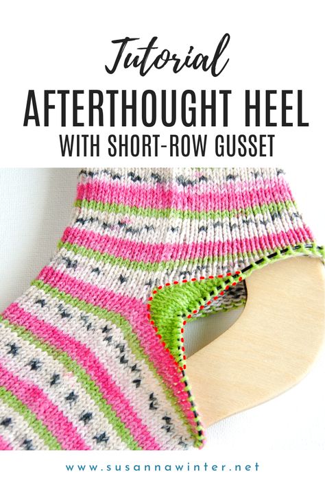 Are you struggling to knit afterthought heels that fit your feet? This step by step tutorial shows you how to knit an afterthought or forethought heel with improved shaping and fit using two simple techniques. Short rows are used to knit a mini gusset that adds extra room to the heel. With rounded decreases you can knit a round heel that perfectly hugs your foot. Follow these easy tips and your handknit socks will fit perfectly each time! #knitting #socks #knittingtutorial #knittingsocks Sock Recipe, Knitting Short Rows, Knit Wool Socks, Hand Knit Socks, Sock Knitting Patterns, Crochet Socks, Socks And Heels, Sock Patterns, Knitting Tutorial