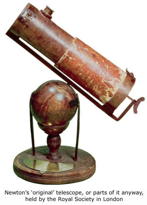 Isaac Newton's original reflecting telescope. Reflecting Telescope, History Of Astronomy, Scientific Instruments, Antique Objects, Armillary Sphere, Microscopes, Isaac Newton, Hero Movie, The Tube