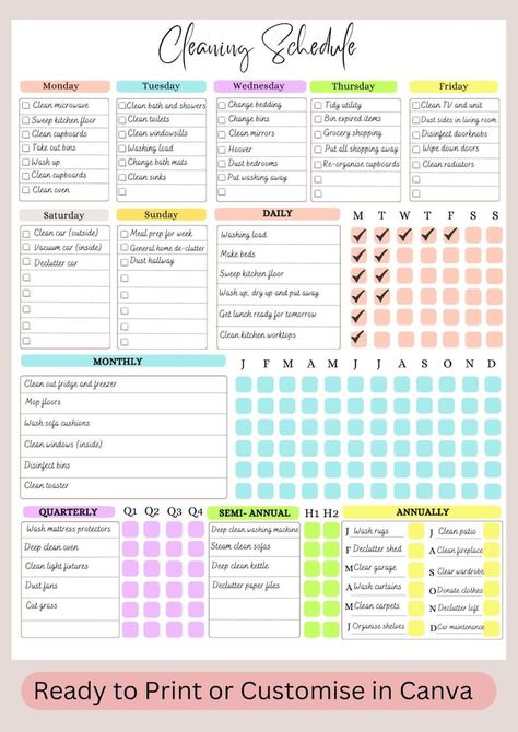 EDITABLE CLEANING SCHEDULE / Cleaning Planner / Home Chore Template / Printable / Digital / Weekly, Monthly, Yearly Cleaning Checklist /adhd - Etsy Canada #Home #a #Schedule #Cleaning #Guide #Ultimate #HomeTrends #Cleaning #for #a #The #Tidy #Home #Creating #to Chore Template, Weekly Cleaning Plan, Bullet Journal Cleaning Schedule, Weekly Cleaning Schedule Printable, Free Printable Cleaning Schedule, Editable Cleaning Schedule, Monthly Cleaning Schedule, Daily Routine Schedule, Cleaning Schedule Printable