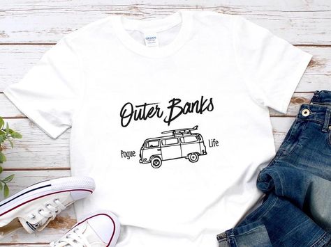 Pogue Life Outer Banks T Shirt Outer Banks T Shirt, Pogue Life Outer Banks, Homemade Shirts, Birthday 15, Pogue Life, Outfit Quotes, Outer Banks, Direct To Garment Printer, Shirt Ideas