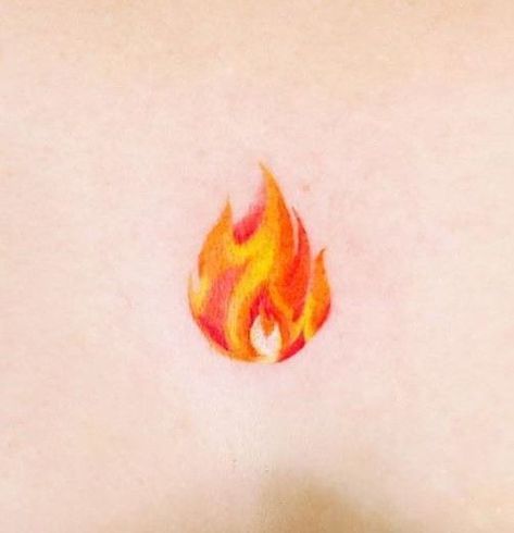 Fire Sprite Tattoo, Watercolor Flame Tattoo, Ball Of Fire Tattoo, Eternal Flame Tattoo, Flame Princess Tattoo, Tattoo Fire Flame, Tiny Flame Tattoo, Fire Flower Tattoo, Fire Tattoo Ideas