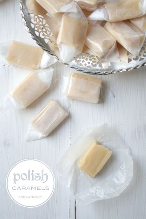 Flavored Caramels, Polish Candy, White Candies, Cream Candy Recipe, Caramel Packaging, Milk Candy Recipe, Milk Caramel Recipe, Milk Candy, Candy Truffles