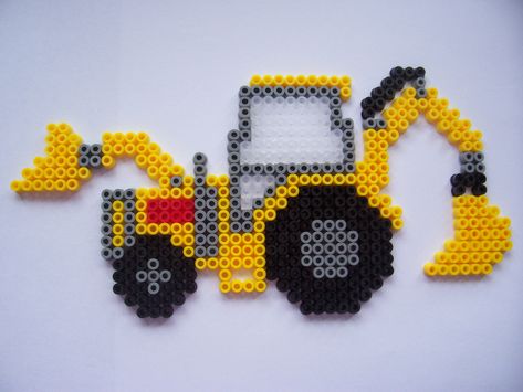 Midi Beads - Hama Construction Vehicles Box Set No.3106 Perler Bead Designs, Idee Cricut, Melty Bead Patterns, Fuse Bead Patterns, Fusion Beads, Hama Beads Design, Perler Bead Templates, Diy Perler Bead Crafts, Perler Crafts