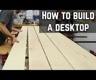 Desk Top Diy, Diy Wood Desk, Diy Office Desk, Wood Desk Top, Diy Desk Plans, Diy Desktop, Build A Table, Diy Table Top, Desk Plans