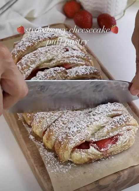 Strawberry Cheesecake Puff Pastry by piesandtacos | Quick & Easy Recipe | The Feedfeed Cheesecake Puff Pastry, Camila Hurst, Puff Pastry Recipes Dessert, Pastries Recipes Dessert, Puff Pastries, Puff Pastry Desserts, Sweet Pies, Make Cream Cheese, Puff Pastry Recipes