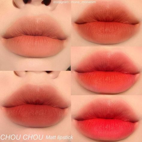 Kuas Makeup, Matte Lipstick Colors, Lip Color Makeup, Korean Eye Makeup, Ulzzang Makeup, Lip Makeup Tutorial, Lipstick Color, Kiss Makeup, Lipstick Makeup